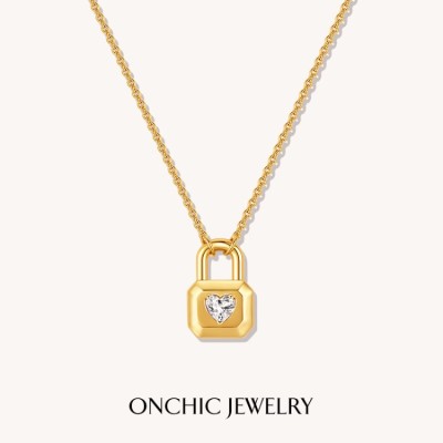 18K Gold Romantic Love Lock Necklace