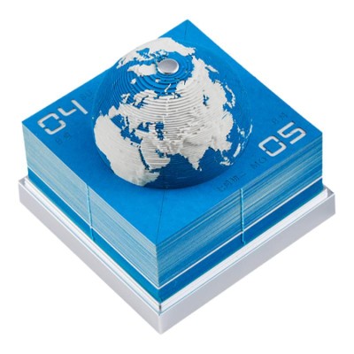 3D Hand-torn Paper Globe Calendar