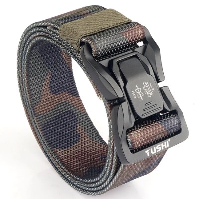 Tactical alloy buckle men's belt