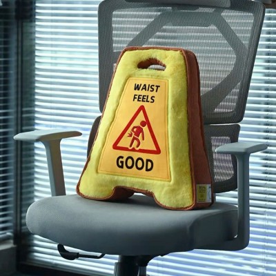 Be careful of old waist warning sign pillow