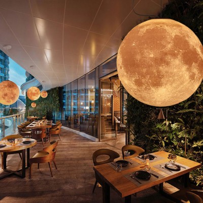 3D printed moon chandelier