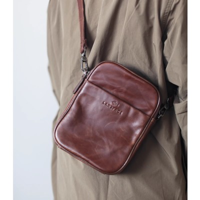 Men's leather small shoulder bag