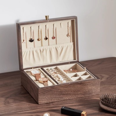 Walnut luxury jewelry box