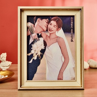 Creative wedding photo sand painting customization