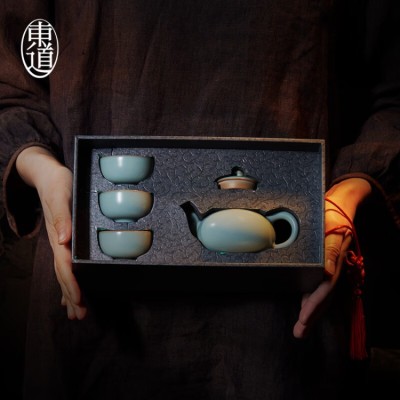 High-grade Ru kiln Kungfu tea set