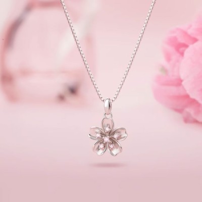 925 Silver Cherry Blossom Necklace