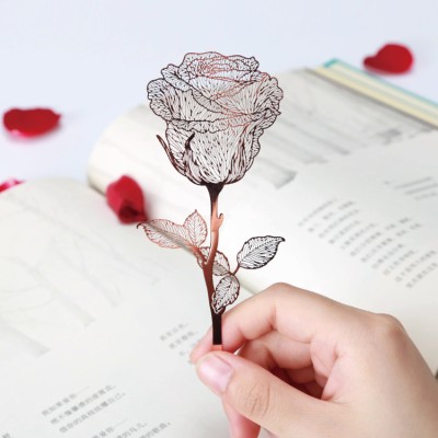 Rose Metal Bookmark