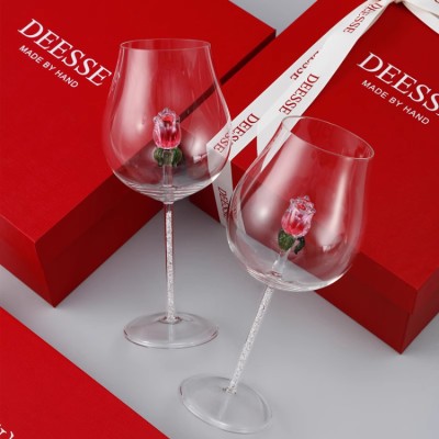 Rose Champagne Flutes Double Gift Box