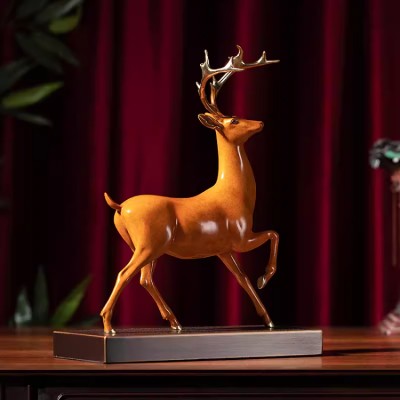 Chinese pure copper deer ornaments