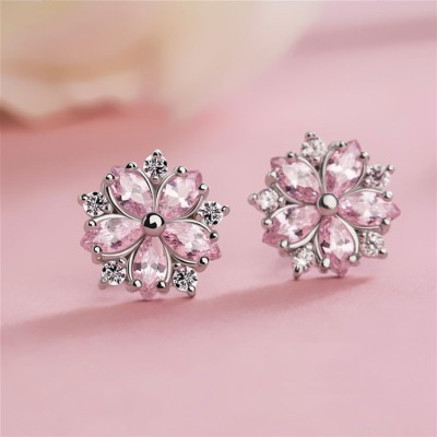 Pink cherry blossom earrings