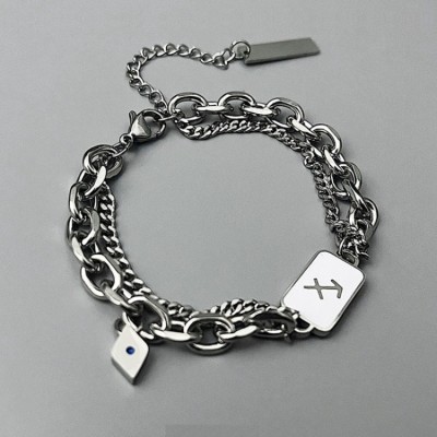 Men's 12 Constellations Titanium Steel Bracelet
