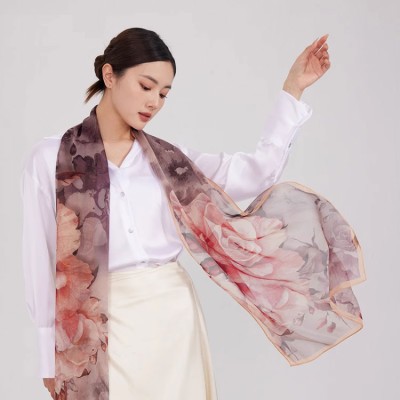Ethnic style silk scarf gift box