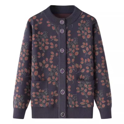 Middle-aged and elderly women's warm cardigan