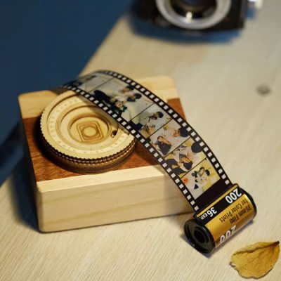Wooden box camera film album