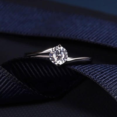 Moissanite sterling silver diamond ring