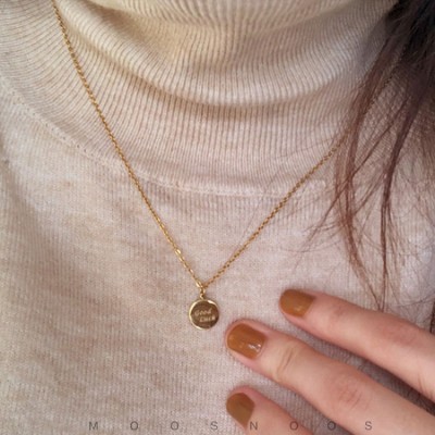 Good luck gold coin lucky necklace