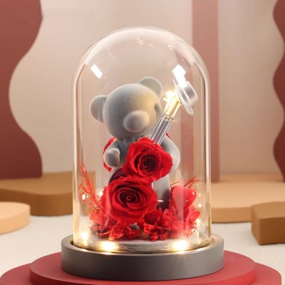 Rose Bear Preserved Flower Gift Box