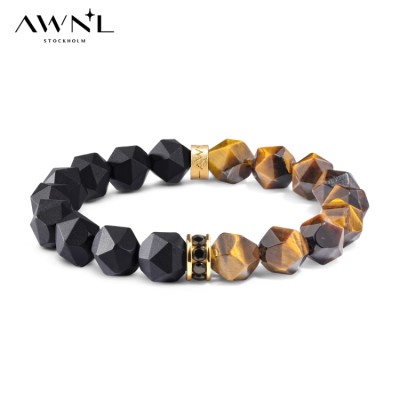 Black agate tiger eye bracelet