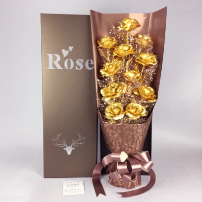 24K Gold Foil Rose Bouquet