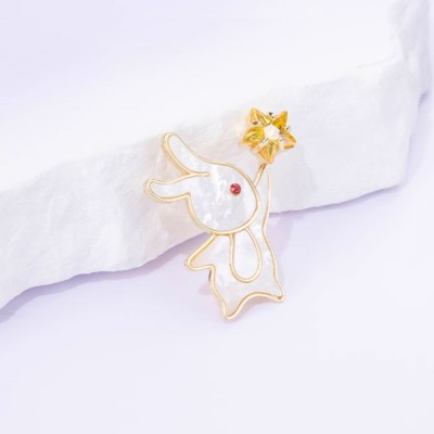 Natural Mother-of-Pearl Rabbit Brooch
