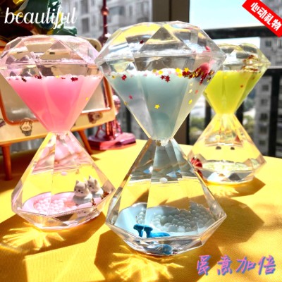 Internet celebrity diamond liquid timing hourglass