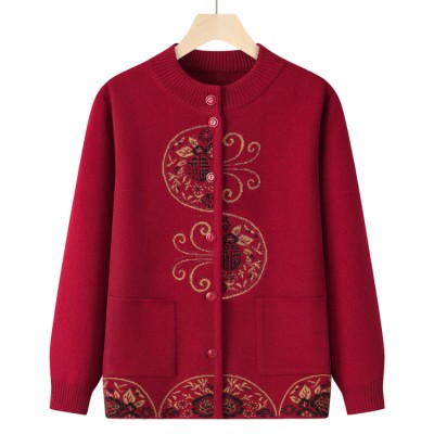 Elderly ladies warm cardigan