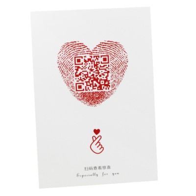 Customized love letter greeting cards with QR code