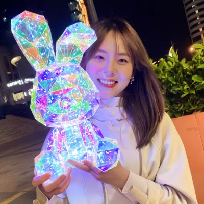 Colorful glowing rabbit music box