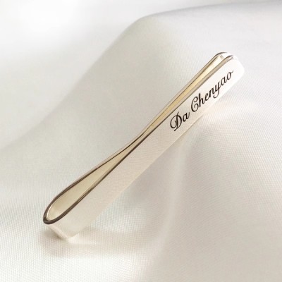 Sterling silver business lettering tie clip