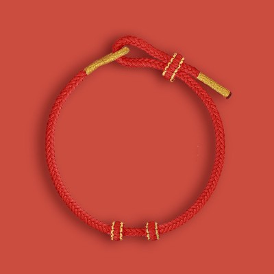 DIY hand-woven red string for the year of birth