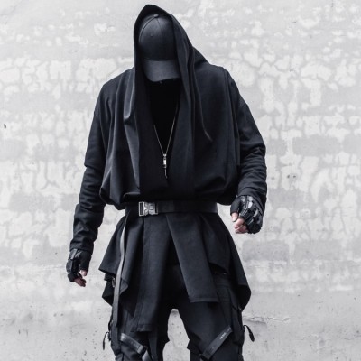 Dark wizard hooded cloak