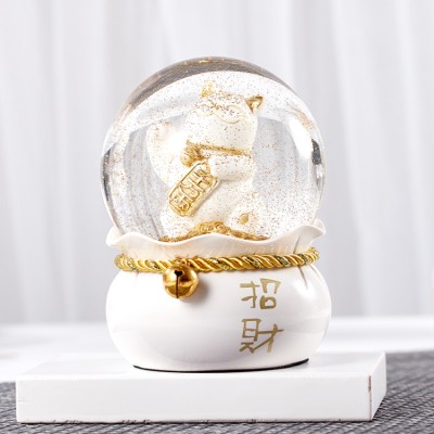 Lucky Cat Snow Crystal Ball