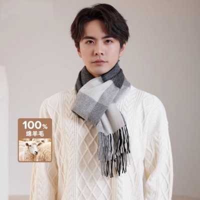 Men's 100% wool scarf