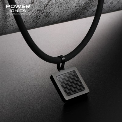 Men's Black Carbon Fiber Titanium Steel Necklace