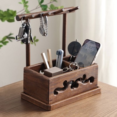 Entryway solid wood storage box