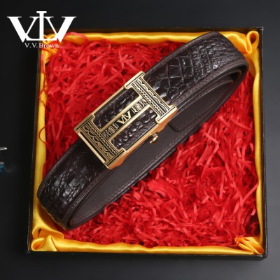 VVBrown Alligator Leather Belt