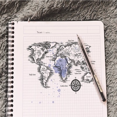 Travel check-in stamp notebook