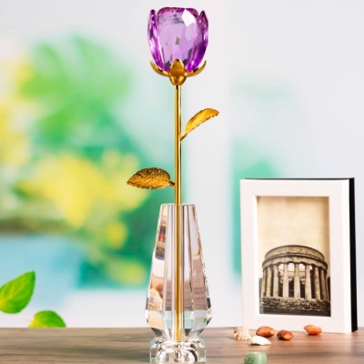 Gold-plated crystal rose