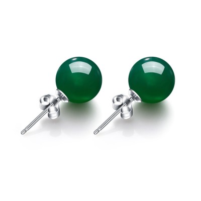 Natural green agate earrings
