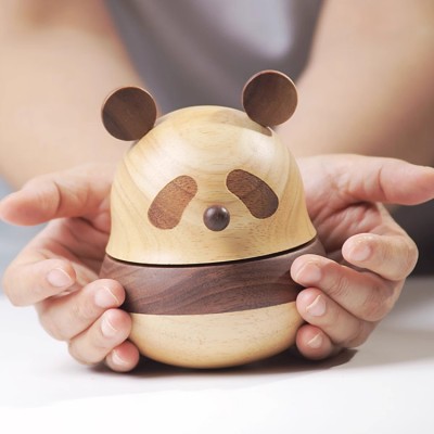 Wooden Panda Wind-up Music Box