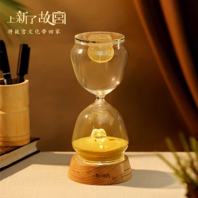 Forbidden City Imperial Cat Hourglass with Sleeping Lamp