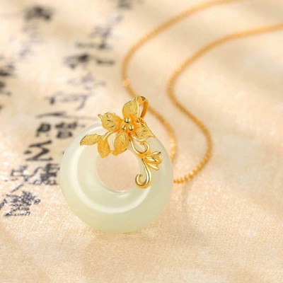 Flower Branch Jade and Jade Pendant