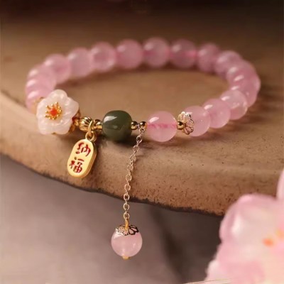 Sweet Sakura Pink Crystal Bracelet