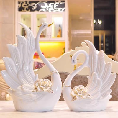 Happy Marriage Couple Swan Ornaments