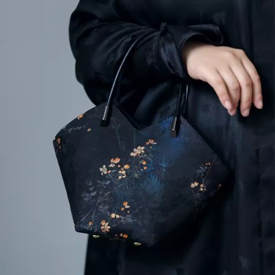 New Chinese style leather angular handbag