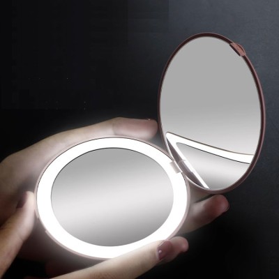 Portable LED light makeup mirror