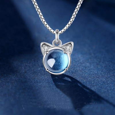 Natural Topaz Kitten Necklace