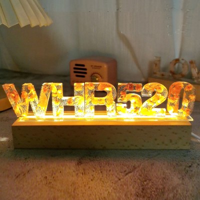Customized Dried Flower Letter Night Light