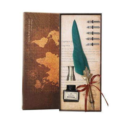 Vintage Feather Dip Pen Gift Box