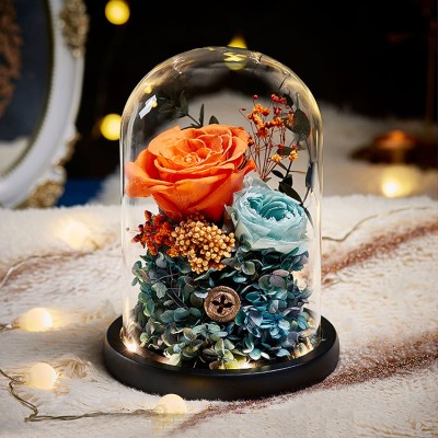 Glass cover immortal rose